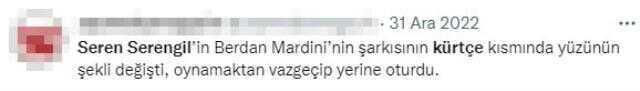 Seren Serengil'in Kürtçe şarkı söyleyen Berdan Mardini'ye verdiği tepki seyircileri kızdırdı