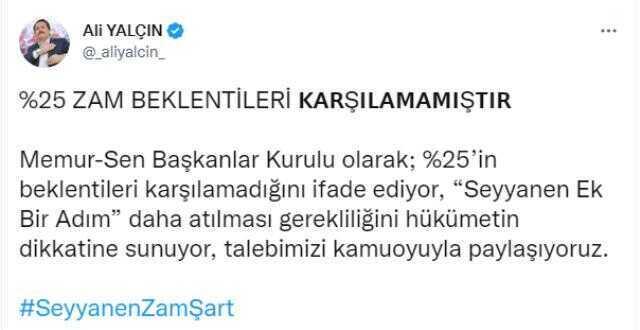 Memurlara yapılan yüzde 30'luk zama ilişkin Memur-Sen'den ilk açıklama: Ne talebimizde ne güvenimizde yanılmadık Memurlara yapılan yüzde 30'luk zama ilişkin Memur-Sen'den ilk açıklama: Ne talebimizde ne güvenimizde yanılmadık