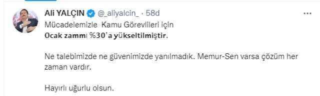 Memurlara yapılan yüzde 30'luk zama ilişkin Memur-Sen'den ilk açıklama: Ne talebimizde ne güvenimizde yanılmadık Memurlara yapılan yüzde 30'luk zama ilişkin Memur-Sen'den ilk açıklama: Ne talebimizde ne güvenimizde yanılmadık