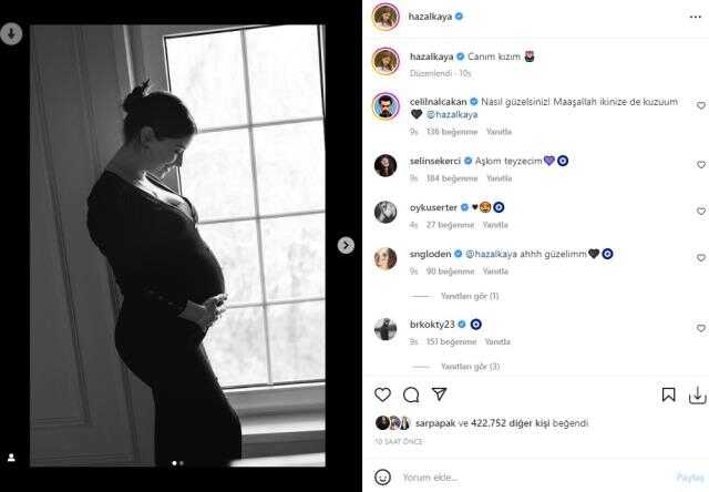 İkinci kez hamilelik heyecanı yaşayan Hazal Kaya, karnı burnunda pozlarını paylaştı