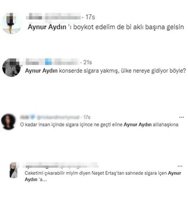 Sahnede sigara içen Aynur Aydın'a tepkiler çığ gibi: Eline ne geçti? Sahnede sigara içen Aynur Aydın'a tepkiler çığ gibi: Eline ne geçti?