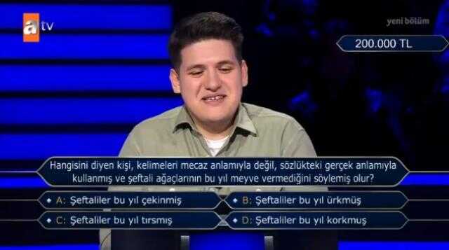 (Hangisini diyen kişi, kelimeleri mecaz anlamıyla...) Kim Milyoner Olmak İster 8 Ocak Sorusu Cevabı Nedir? Kim Milyoner Olmak İster 200 Bin TLlik soru