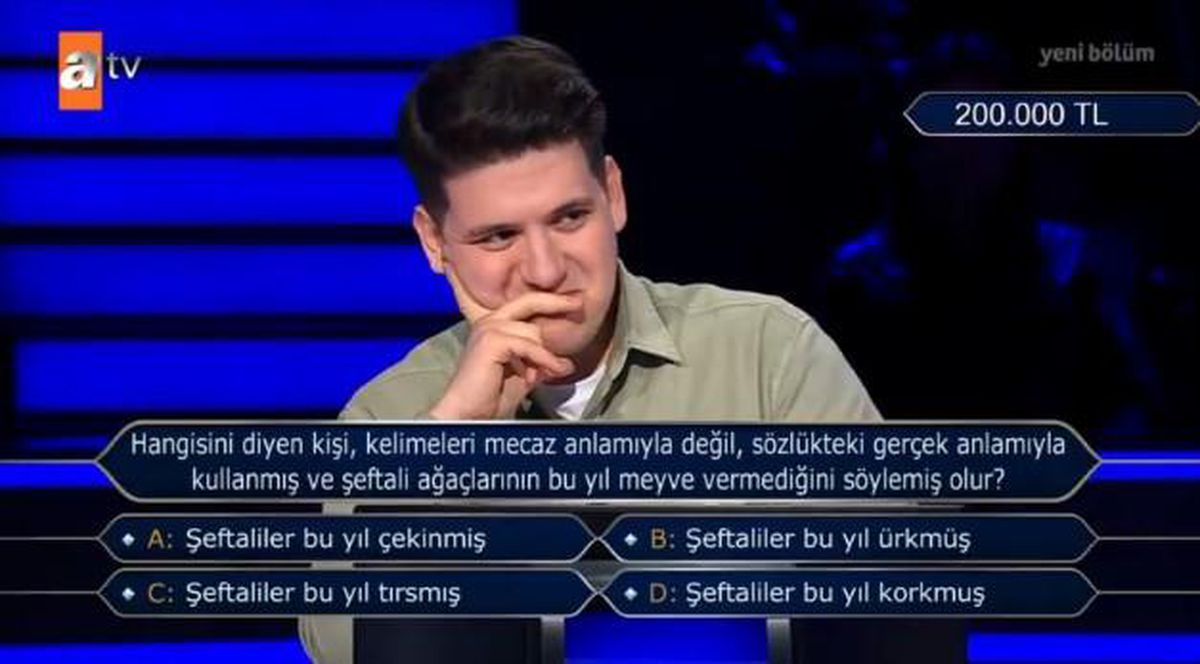 (Hangisini diyen kişi, kelimeleri mecaz anlamıyla...) Kim Milyoner Olmak İster 8 Ocak Sorusu Cevabı Nedir? Kim Milyoner Olmak İster 200 Bin TLlik soru