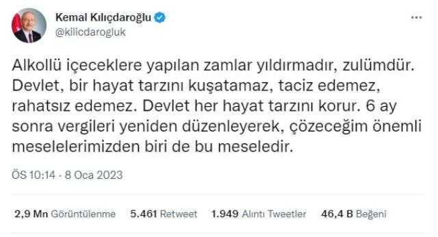Alkollü içeceklere yapılan zam sonrası Kılıçdaroğlu, 'Bu zulümdür' diyerek isyan etti! Bir de vaadi var