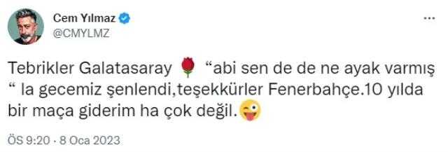 Oğluyla maça giden Cem Yılmaz'dan dikkat çeken derbi yorumu Oğluyla maça giden Cem Yılmaz'dan dikkat çeken derbi yorumu