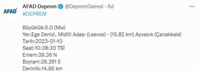 Edremit deprem mi oldu? SON DAKİKA! Bugün Edremit deprem mi oldu? AFAD ve Kandilli deprem listesi! 10 Ocak az önce deprem mi oldu?