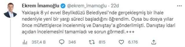 Hakkında bir kez daha dava açılan İmamoğlu: Zorlama bir suç yaratılmaya çalışılmakta Hakkında bir kez daha dava açılan İmamoğlu: Zorlama bir suç yaratılmaya çalışılmakta