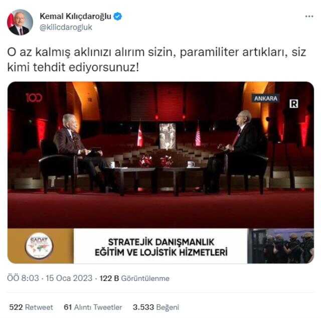 Kılıçdaroğlu'nu kızdıran SADAT reklamı için kanal yönetiminden açıklama geldi