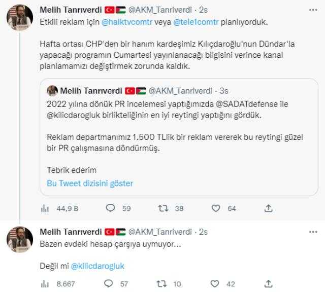 Kılıçdaroğlu'nun 'Aklınızı alırım sizin' tepkisinde bulunduğu SADAT'tan ortalığı karıştıracak reklam çıkışı