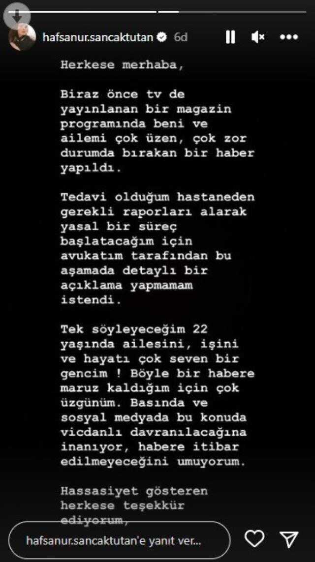 Bileklerini keserek intihar girişiminde bulunduğu söylenen Hafsanur Sancaktutan, kollarını göstererek poz verdi
