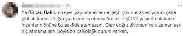 Hafsanur Sancaktutan'ın intihara teşebbüs ettiğini söyleyen Bircan Bali'ye tepki yağıyor: Bu kadına şiddet
