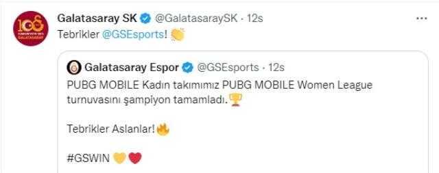 Galatasaray Espor, PUBG Mobile Women League'de şampiyon oldu