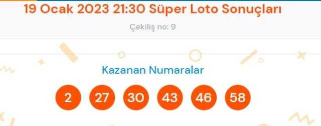 Süper Loto sonuçları açıklandı! 20 Ocak Süper Loto kazanan numaralar neler? Süper Loto sonuçlarına ne zaman, nereden bakılır?