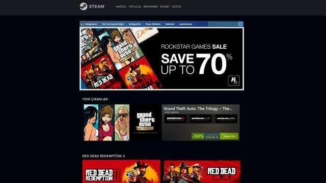Rockstar Games oyunları Steam'de yüzde 70 indirime girdi