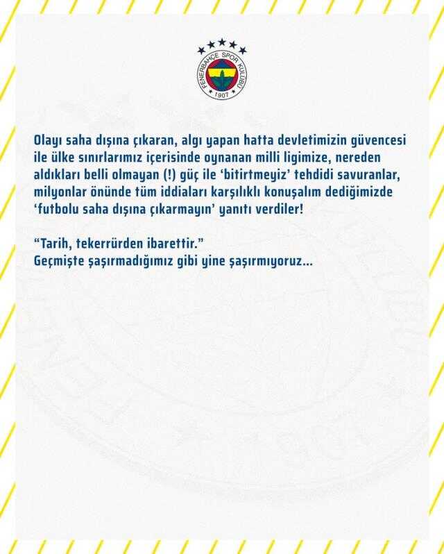 Atışma farklı noktalara gidiyor! Fenerbahçe'den Dursun Özbek'e jet hızıyla karşılık