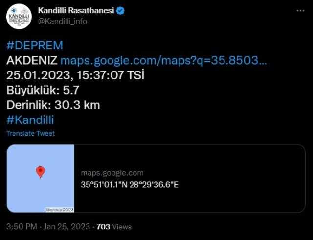 Mersin deprem mi oldu? Son depremler! Az önce nerede deprem oldu? 25 Ocak 2022 AFAD ve Kandilli deprem listesi!