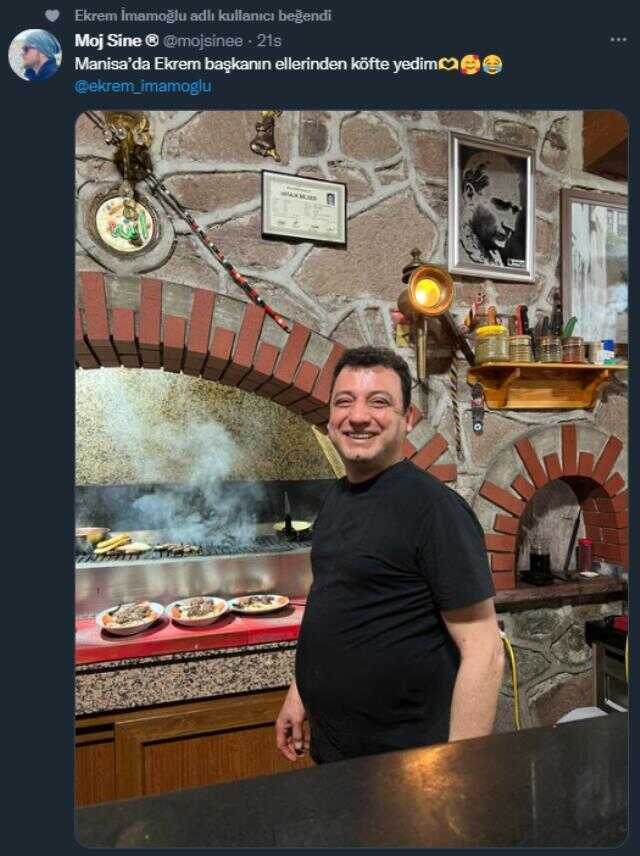 İmamoğlu, kendine ikizi kadar benzeyen köftecinin fotoğrafını beğenmeden geçemedi