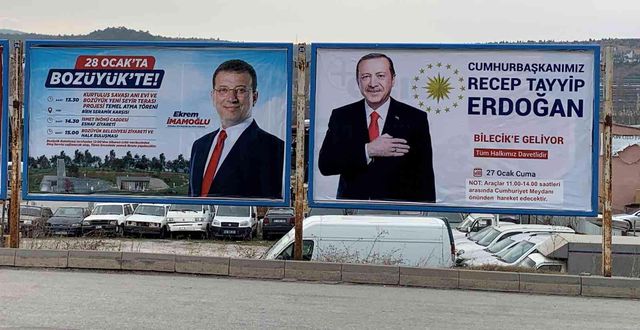 Aynı bilboardlarda Erdoğan ve İmamoğlu'nun fotoğrafları yan yana