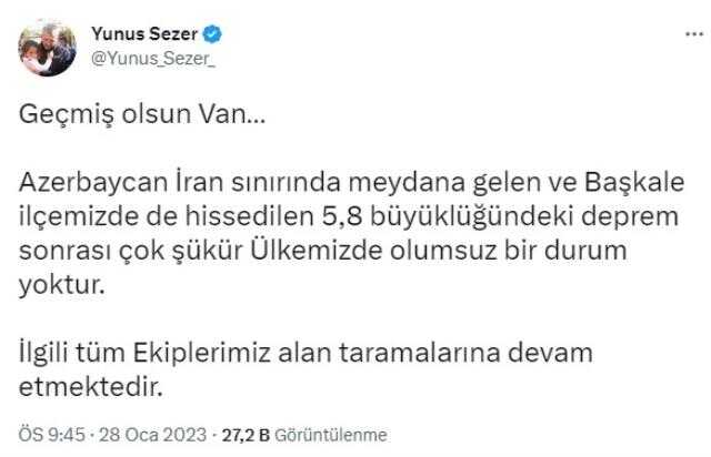 Son Dakika: İran'da 5.8 büyüklüğünde deprem! Şiddetli sarsıntı Van ve Hakkari'de de hissedildi