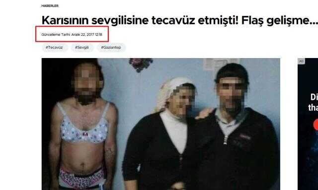 Gaziantep'te bir adamın eşinin kendisini aldattığı adama tecavüz ettiği bilgisi güncel değil Gaziantep'te bir adamın eşinin kendisini aldattığı adama tecavüz ettiği bilgisi güncel değil