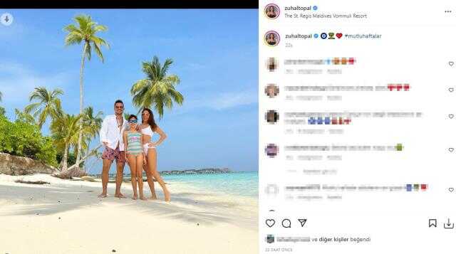 Maldivler'e tatile giden Zuhal Topal, bikinili pozlarını paylaştı
