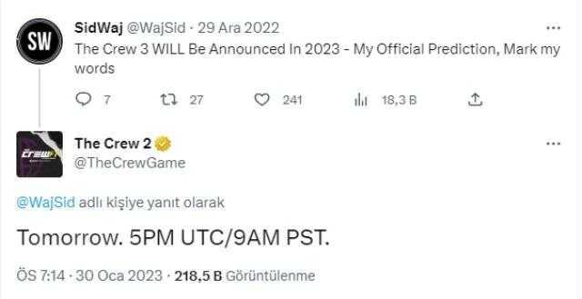 Ubisoft, The Crew 3'ü bugün duyuracak Ubisoft, The Crew 3'ü bugün duyuracak