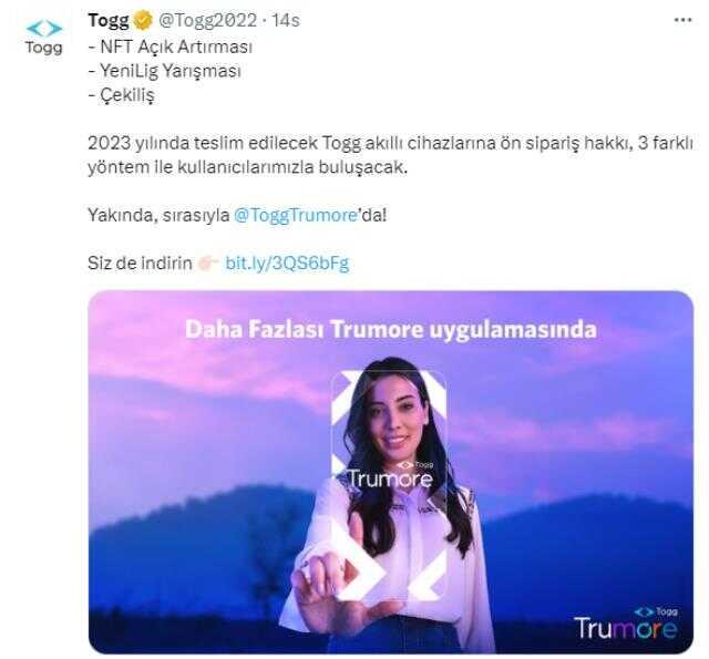 Togg üç şekilde satışa sunulacak: NFT Açık Artırması, YeniLig Yarışması ve Çekiliş