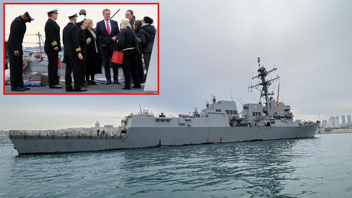 Bakan Soylu'nun 'Pis ellerini üzerimizden çek' dediği ABD Büyükelçisi Boğaz'a demir atan savaş gemisine çıktı