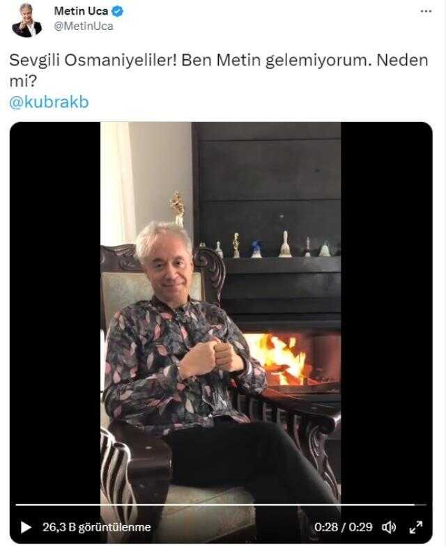 Metin Uca'nın 12 Şubat'ta Osmaniye'de yapacağı gösterisi İl Kültür Turizm Müdürlüğü tarafından iptal edildi Metin Uca'nın 12 Şubat'ta Osmaniye'de yapacağı gösterisi İl Kültür Turizm Müdürlüğü tarafından iptal edildi