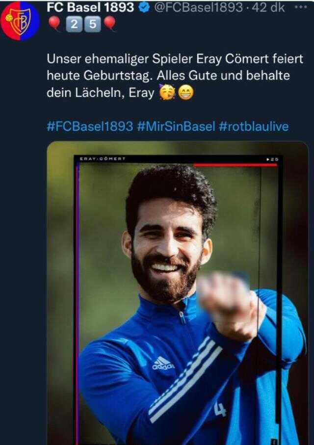Basel'den skandal paylaşım! Türk futbolcu Eray Cömer'in fotoğrafını apar topar sildiler