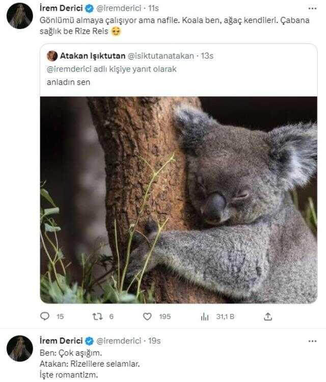 İrem Derici'den sevgilisi Atakan Işıktutan'a romantizm göndermesi