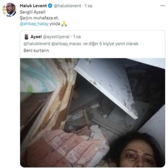 Deprem sonrası enkaz altından yardım istedi! Haluk Levent, hemen harekete geçti