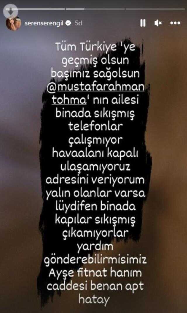 Seren Serengil'in sevgilisi gözyaşları içinde yardım istedi: Ailem enkazdan çıkamıyor