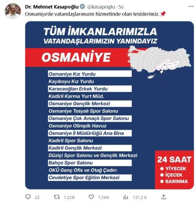 Depremzedeler için hizmet veren tesisler nerede, adresleri var mı? 7 Şubat 2023 depremzedeler için açık olan tesisler neresi?