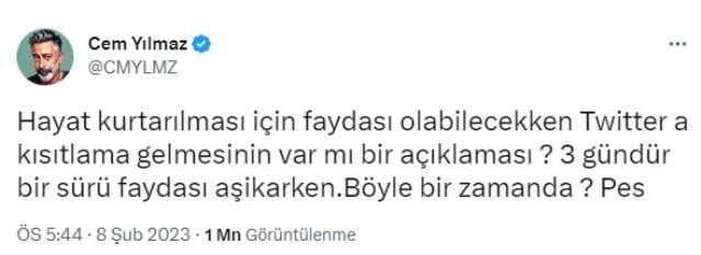 Cem Yılmaz... SOSYAL MEDYA KISITLAMASINA TEPKİ!