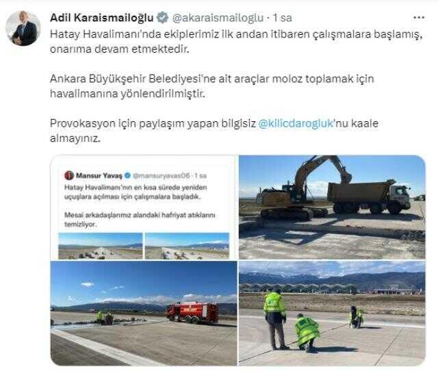 Ulaştırma ve Altyapı Bakanı Karaismailoğlu'ndan Hatay Havalimanı açıklaması Açıklaması