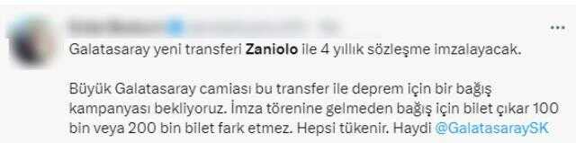 Zaniolo, Galatasaray için İstanbul'da! Transfer üzerinden depremzedeler için yardım kampanyası isteniyor