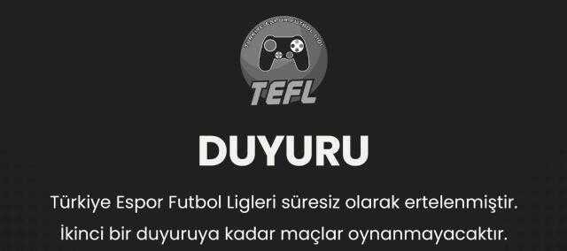 Deprem nedeniyle Türkiye Espor Futbol Ligi süresiz olarak ertelendi