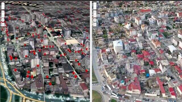 Depremin yıkıcı etkisi uzaydan görüntülendi
