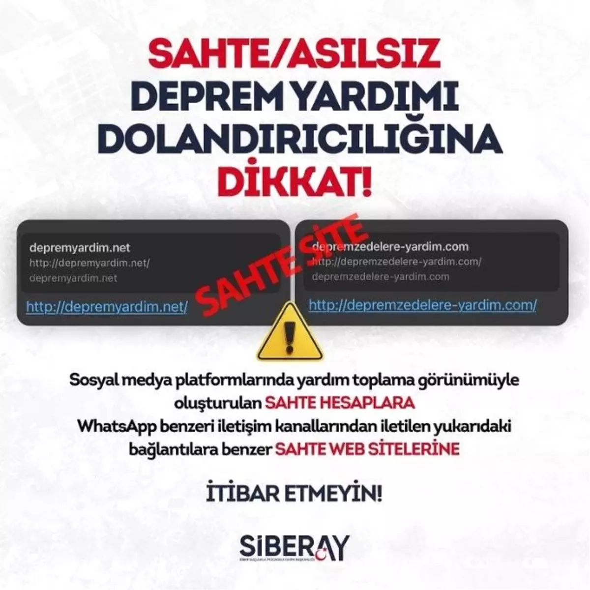 AFAD'ı taklit ederek vatandaşları mağdur etmeye çalışan 3 hesap kullanıcısı yakalandı
