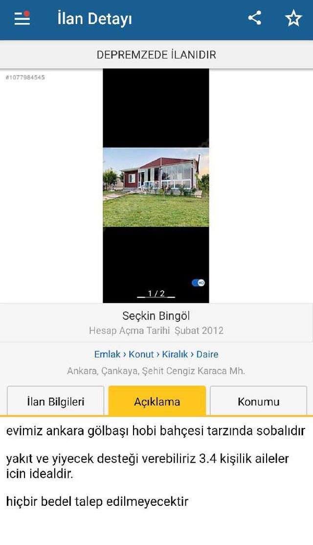 Kiralık evler depremzedeler için ücretsiz ilana dönüştü