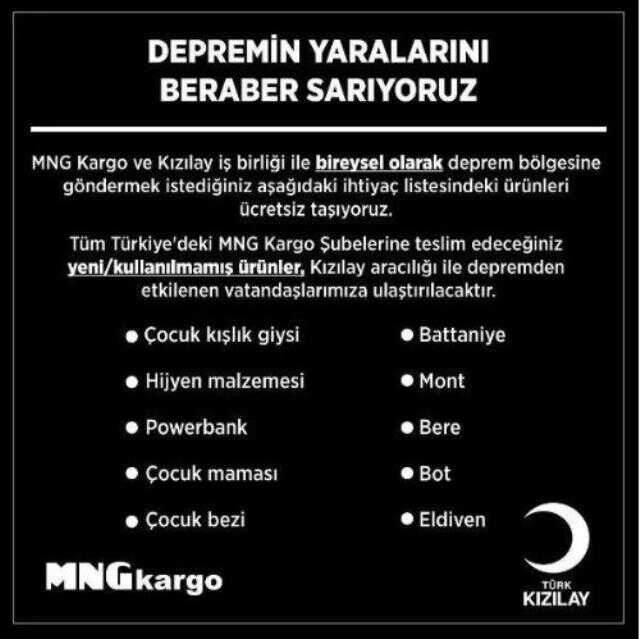 Deprem bölgesine kargo gidiyor mu? Deprem yardımı nasıl yapılır, ihtiyaç listesi neler?