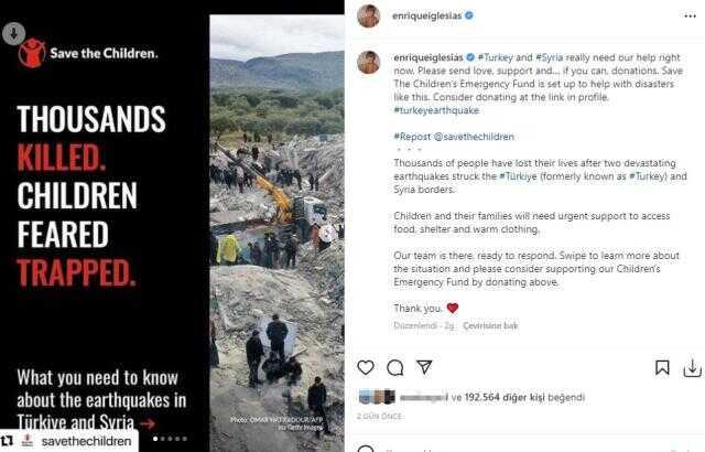 Dünyaca ünlü isimler, deprem felaketi yaşayan Türkiye için yardım çağrısında bulundu