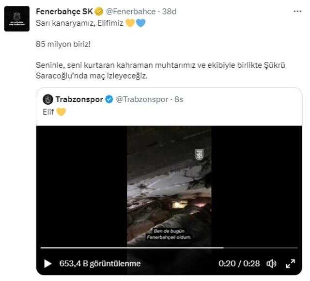 Enkaz altındaki minik Elif ile kurtarma ekibinin Fenerbahçe-Trabzonspor diyaloğu göz yaşarttı