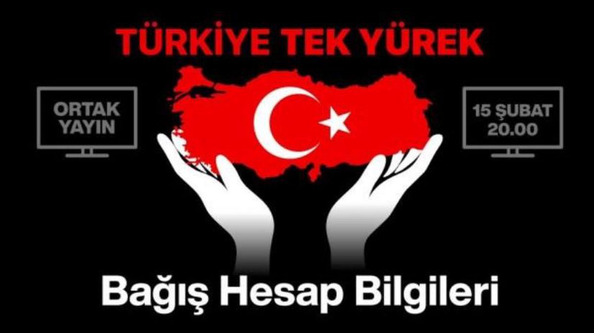 Deprem ortak yayın canlı izle! 15 Şubat Çarşamba 2023 Türkiye Tek Yürek ortak yayını canlı izle! ATV, Show, Fox, TV8, Star, Kanal D, TRT canlı izle!