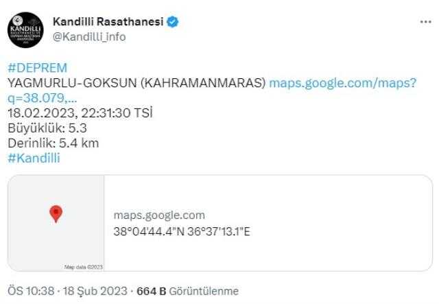 Son Dakika: Depremin merkez üssü Kahramanmaraş'ta 5.1 büyüklüğünde artçı sarsıntı meydana geldi