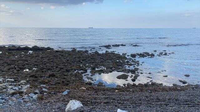 Hatay'da deniz suyu çekildi