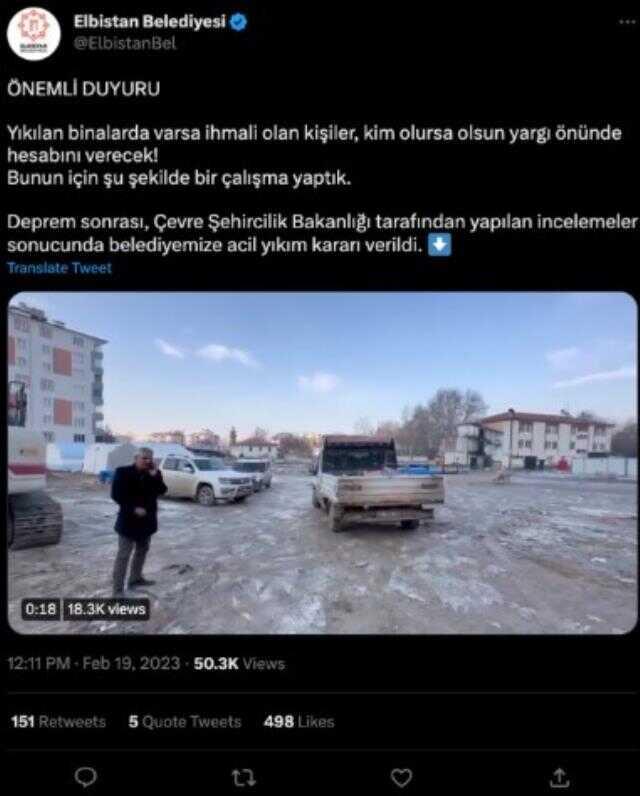 Depremden sonra yıkım kararı verilen Elbistan Belediyesi enkazında 'resmi evrak kaldı' iddiası gerçeği yansıtmıyor Depremden sonra yıkım kararı verilen Elbistan Belediyesi enkazında 'resmi evrak kaldı' iddiası gerçeği yansıtmıyor