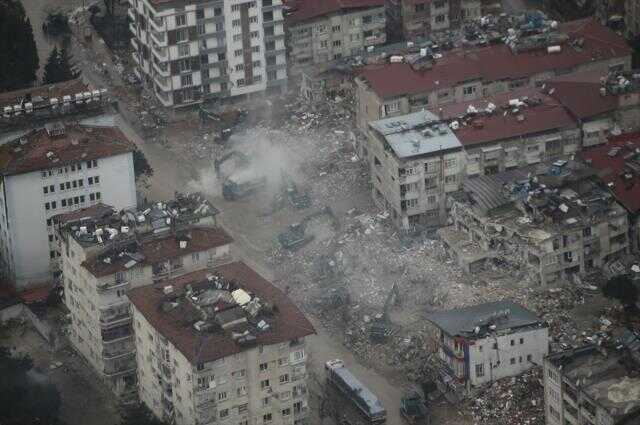 Hatay'da depremin yol açtığı yıkım havadan görüntülendi