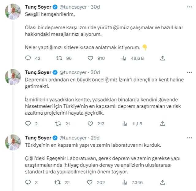 Naci Görür'den deprem uyarısı gelmişti! Tunç Soyer, İzmir'de yapılan hazırlıkları tek tek paylaştı